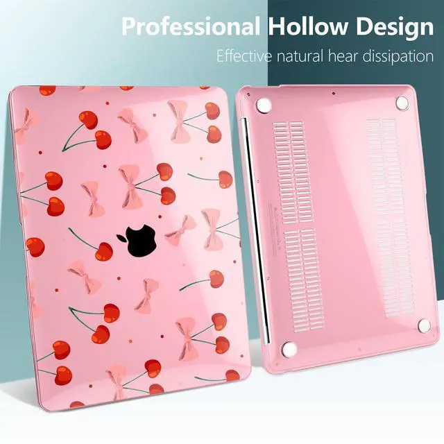 Alt view image 5 of 5 - TWOLSKOO for MacBook Air 13.3 inch Case 2021 2020 2019 2018 Release M1 A2337 A2179 A1932 with Touch ID, Plastic Hard Shell Case & Keyboard Cover & Type C Adapter, Cute Cherry