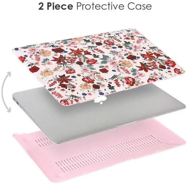 Alt view image 4 of 5 - Velvet Caviar MacBook Air 13 inch Case Floral Garden Flower - Fits Models A1466 & A1369 - Cute Protective Hard Cases with Keyboard Cover - Nude Vintage Flowers