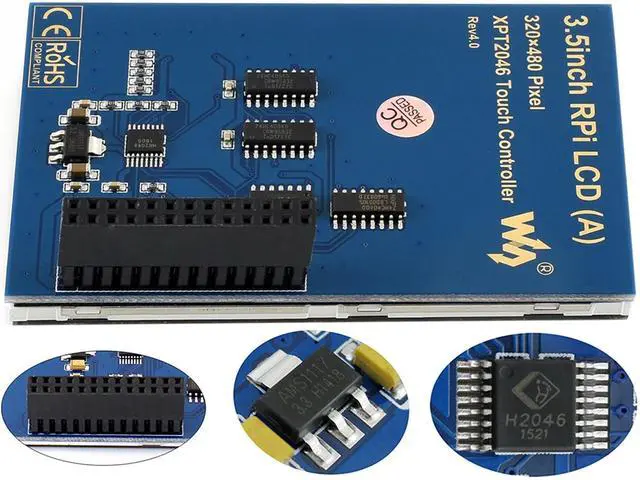 Alt view image 5 of 5 - UeeKKoo 3.5 inch Touch Screen TFT LCD for Raspberry Pi 4B/3B+/3B/2B/Zero/Zero W/Zero WH 480x320 Pixel XPT2046 Controller SPI Interface