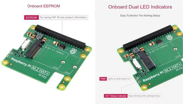 Alt view image 5 of 5 - Official Pi PCIe to M.2 HAT for Raspberry Pi 5, HAT + Standard, Comes with RPi 5 Active Cooler, Supports NVMe Protocol M.2 Solid State Drive 2230/2242 High-Speed Reading/Writing