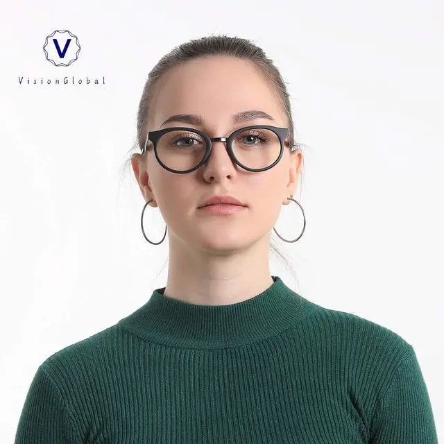 Alt view image 5 of 5 - VisionGlobal Blue Light Blocking Glasses Women/Men Computer Reading Glasses Oval Frame(Black, 1.50 Magnification)