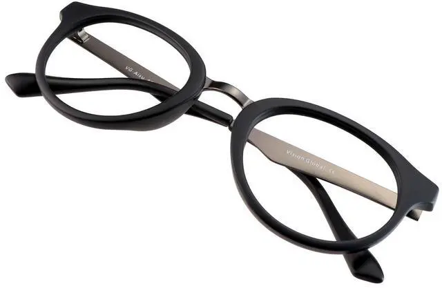 Main image of VisionGlobal Blue Light Blocking Glasses Women/Men Computer Reading Glasses Oval Frame(Black, 1.75 Magnification)