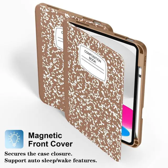 Alt view image 4 of 5 - Supveco Case for iPad (A16) 11th Generation 11 inch (2025),iPad 10th Generation 10.9 inch (2022) with Pencil Holder-[Auto Wake/Sleep],Premium Folio Stand Case with Soft TPU Back Cover-Bronze