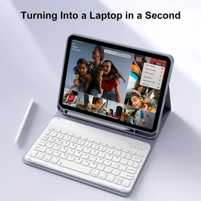 Alt view image 5 of 5 - SZPSGC for iPad (A16) 11th/10th Generation Case with Keyboard, 11 Inch/10.9 Inch iPad (2025/2022), Detachable Wireless Bluetooth Keyboard, Stand Folio Cover with Pencil Holder, Purple