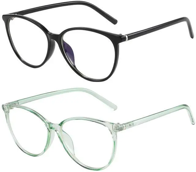 Main image of VIPBEST Blue Light Blocking Glasses for Women Men Oval Cat Eye Computer Gaming Blue Light Glasses (Black/Green, Cat Eye)