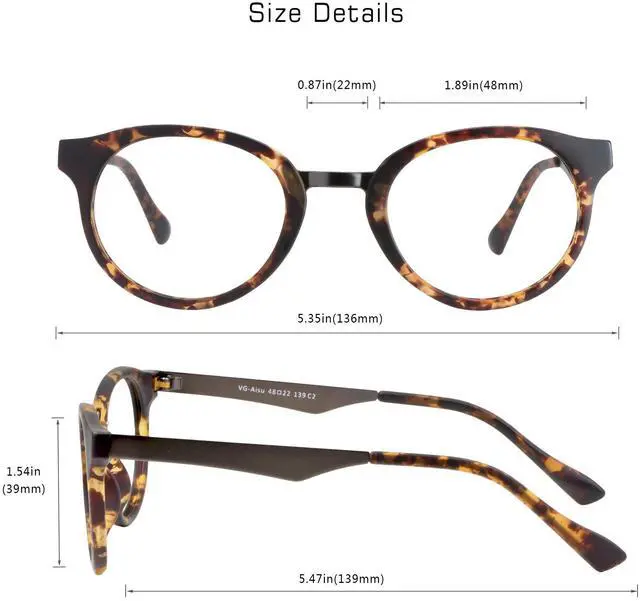 Alt view image 3 of 5 - VisionGlobal Blue Light Blocking Glasses Women/Men Computer Reading Glasses Oval Frame(Tortoise, 5.00 Magnification)