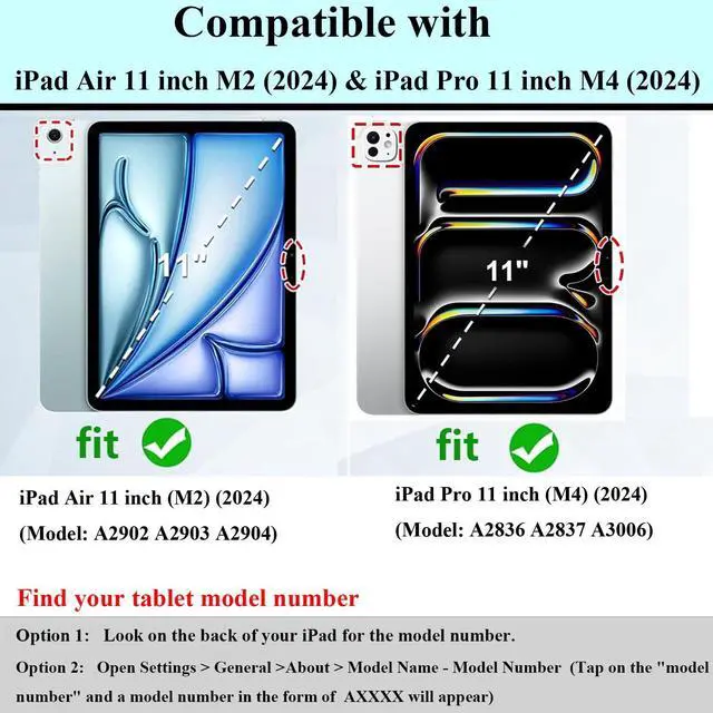 Alt view image 2 of 5 - UUcovers for iPad Air 11 inch Kids Case M3/M2 (2025/2024) & iPad Pro 11 Inch M4 Case 2024 with Pencil Holder/Handle/Kickstand Cute DIY Soft EVA Shockproof Stand Lightweight Tablet Cover,Navy Blue Bear