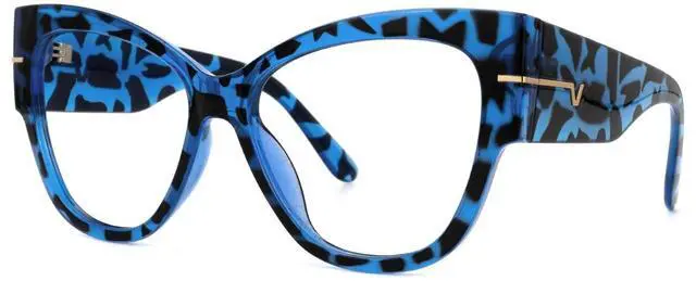 Main image of VOOGLAM Oversize Cateye Blue Light Glasses for Women Anti Eyestrain Dry Eyes Computer Phone TV Eyewear Blue Tortoise Elektra VFP0256-04