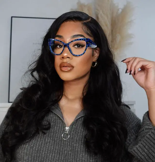 Alt view image 2 of 5 - VOOGLAM Oversize Cateye Blue Light Glasses for Women Anti Eyestrain Dry Eyes Computer Phone TV Eyewear Blue Tortoise Elektra VFP0256-04