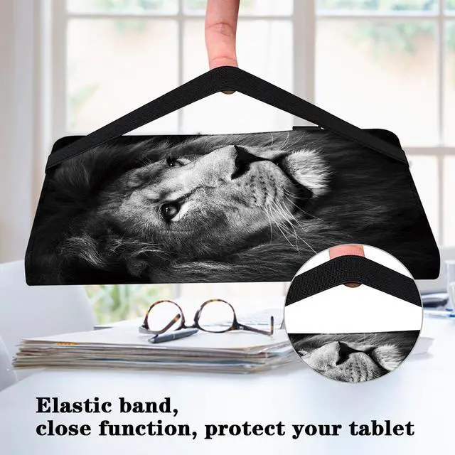 Alt view image 4 of 5 - VODEFOX Case for Kindle Fire HD 8 & 8 Plus Tablet (12th/10th Generation,2024/2022/2020),Folio Slim Fit Stand PU Leather Wallet Shockproof Cover with Card Slots for Fire HD 8 Tablet 8 Inch- Lion