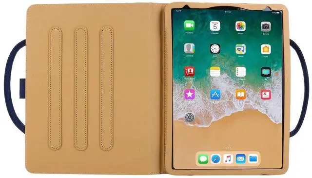 Alt view image 4 of 5 - Handbag Case for iPad Pro 11" (2018-2024) & iPad Air 11 2024 2025/Air 10.9", Techcircle Cute Bowknot Pocket Wallet Folio Stand PU Leather Carrying Case, Auto Sleep/Wake, Blue