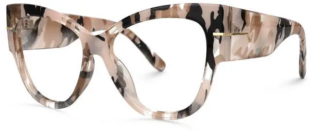 Main image of VOOGLAM Oversize Cateye Blue Light Glasses for Women Anti Eyestrain Dry Eyes Computer Phone TV Eyewear Pattern Tortoise Elektra GJGP000256-11