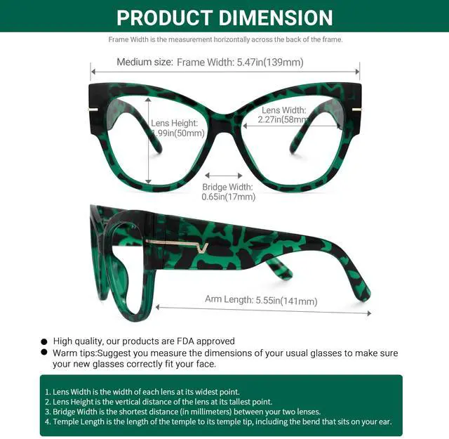 Alt view image 5 of 5 - VOOGLAM Oversize Cateye Blue Light Glasses for Women Anti Eyestrain Dry Eyes Computer Phone TV Eyewear Animal Elektra GJGP000256-07