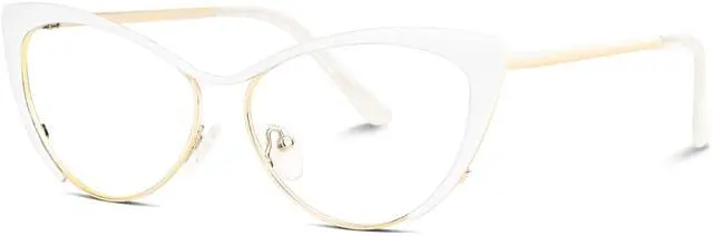 Main image of VOOGLAM Blue Light Glasses for Women Cateye Gaming Glasses Anti Eyestrain Dry Eyes UV Computer Phone TV Eyewear Fashion Annabelle White VFM0176-05 Trend