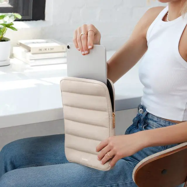 Alt view image 3 of 5 - Vandel - The Original Puffy iPad Sleeve 9-11 Inch Tablet Sleeve, Beige i Pad Case for Women and Men, Cute iPad Air Pouch, 9 10 Inch, 11 Inch Bag