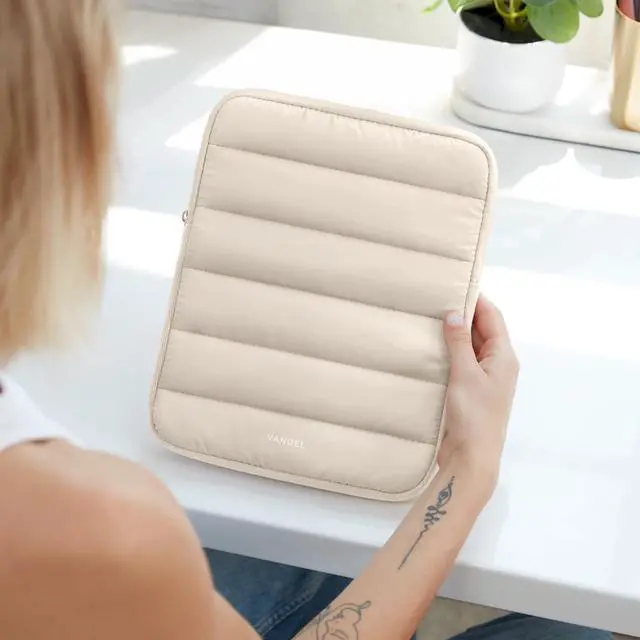 Alt view image 5 of 5 - Vandel - The Original Puffy iPad Sleeve 9-11 Inch Tablet Sleeve, Beige i Pad Case for Women and Men, Cute iPad Air Pouch, 9 10 Inch, 11 Inch Bag