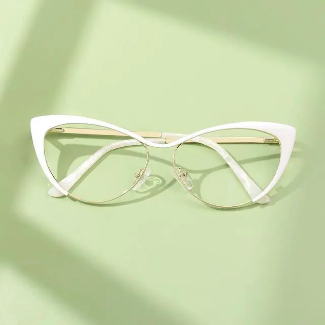 Alt view image 4 of 5 - VOOGLAM Blue Light Glasses for Women Cateye Gaming Glasses Anti Eyestrain Dry Eyes UV Computer Phone TV Eyewear Fashion Annabelle White VFM0176-05 Trend