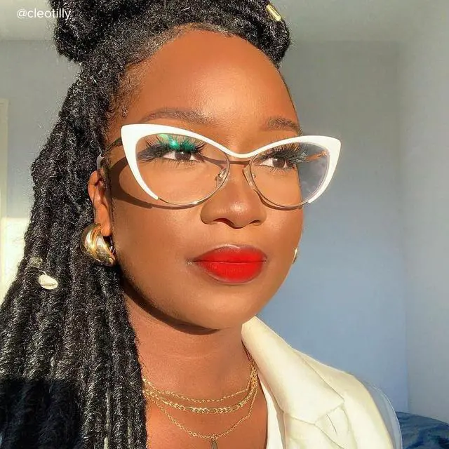 Alt view image 3 of 5 - VOOGLAM Blue Light Glasses for Women Cateye Gaming Glasses Anti Eyestrain Dry Eyes UV Computer Phone TV Eyewear Fashion Annabelle White VFM0176-05 Trend