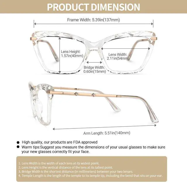 Alt view image 5 of 5 - VOOGLAM Blue Light Glasses for Women Cute Computer Office with Trending Frame Glasses Crystal Annie VFP0270-04