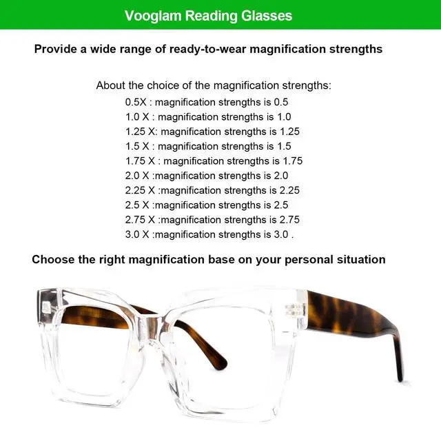 Alt view image 5 of 5 - VOOGLAM Stylish Square Blue Light Reading Glasses For Women Men Anti Eyestrain Dry Eyes Readers Pacheco 1.25 Reading Glasses