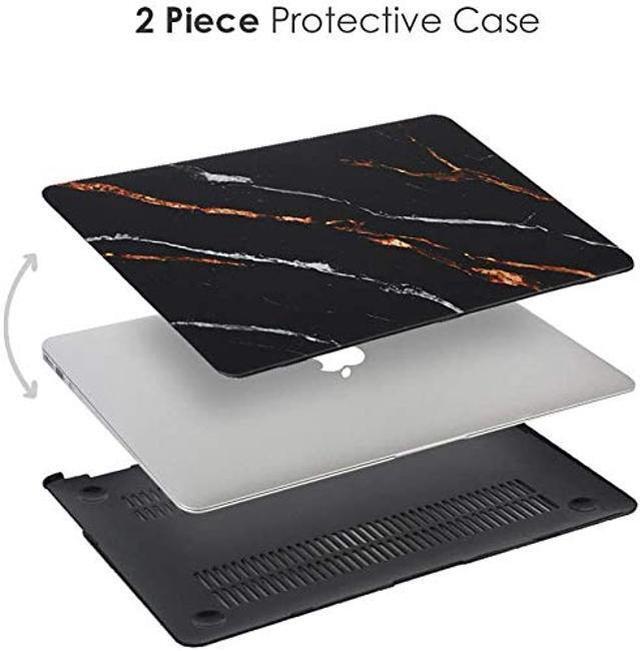 Alt view image 4 of 5 - Velvet Caviar MacBook Air 13 inch Case Marble - Fits Model A2179 - Cute Protective Hard Cases with Keyboard Cover - Black and Gold Marble
