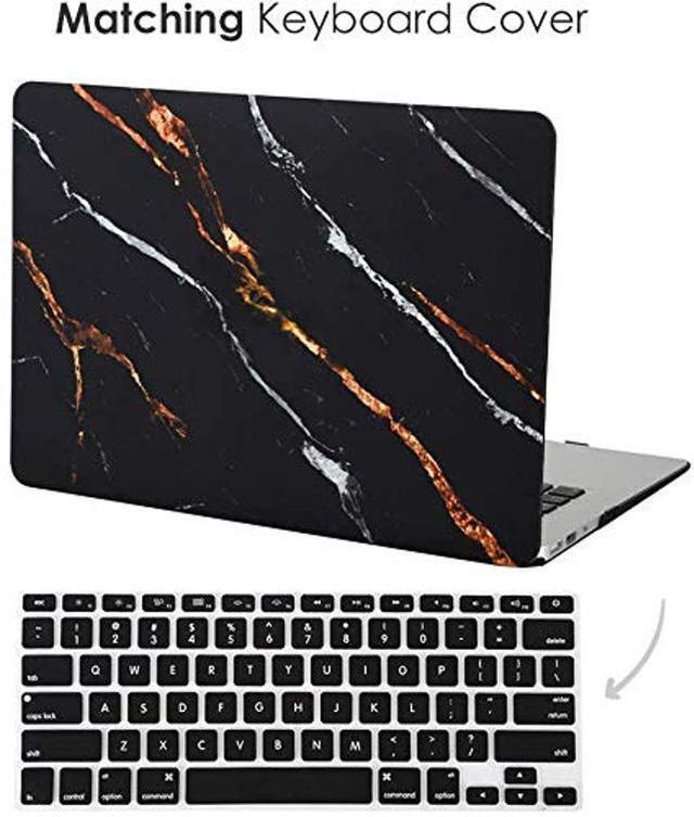 Alt view image 5 of 5 - Velvet Caviar MacBook Air 13 inch Case Marble - Fits Model A2179 - Cute Protective Hard Cases with Keyboard Cover - Black and Gold Marble