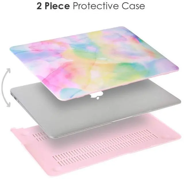 Alt view image 4 of 5 - Velvet Caviar MacBook Air 13 inch Case Pastel Hippie Tie Dye - Fits Models A1466 & A1369 - Cute Protective Hard Cases with Keyboard Cover - Rainbow Watercolor Trippy Colorful