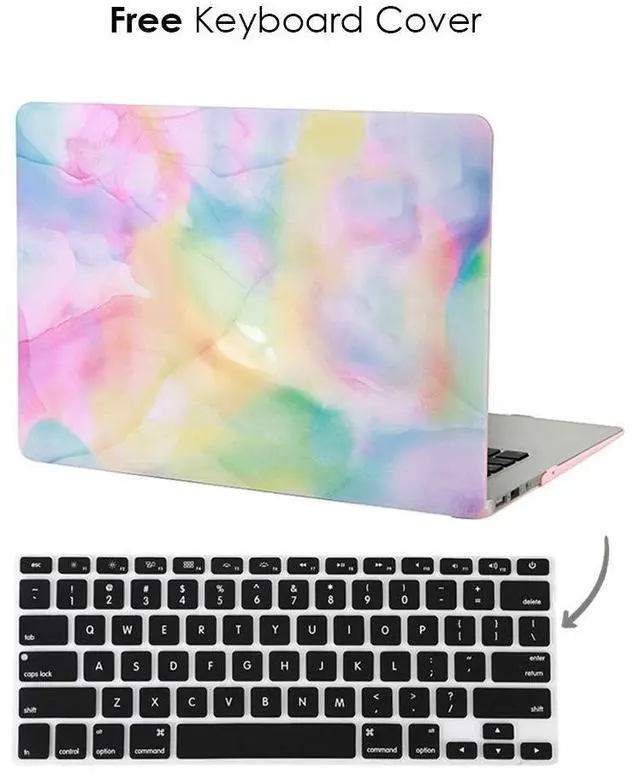 Alt view image 5 of 5 - Velvet Caviar MacBook Air 13 inch Case Pastel Hippie Tie Dye - Fits Models A1466 & A1369 - Cute Protective Hard Cases with Keyboard Cover - Rainbow Watercolor Trippy Colorful