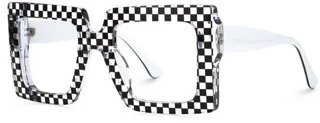 Main image of VOOGLAM Oversize Square Blue Light Glasses for Women Anti Eyestrain Dry Eyes Computer Phone TV Eyewear Black Ferial GJGA797438-01