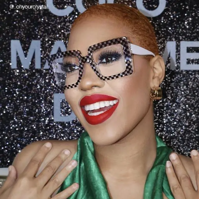 Alt view image 2 of 5 - VOOGLAM Oversize Square Blue Light Glasses for Women Anti Eyestrain Dry Eyes Computer Phone TV Eyewear Black Ferial GJGA797438-01