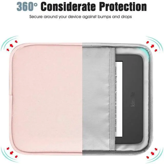 Alt view image 5 of 5 - TiMOVO 6-7 Inch Tablet Sleeve for All-New Kindle Paperwhite/Colorsoft Signature Edition, Protective Sleeve Cover Case with Pocket for Kindle E-Reader/Oasis, Pink