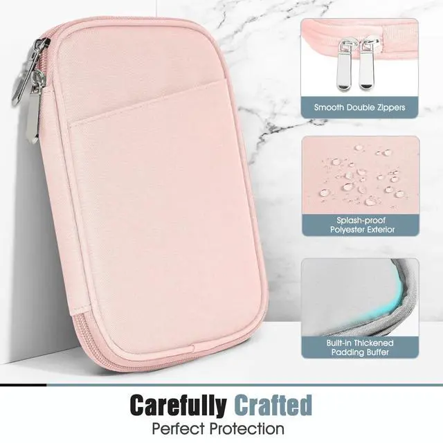 Alt view image 4 of 5 - TiMOVO 6-7 Inch Tablet Sleeve for All-New Kindle Paperwhite/Colorsoft Signature Edition, Protective Sleeve Cover Case with Pocket for Kindle E-Reader/Oasis, Pink