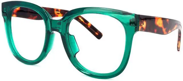 Main image of Vooglam Dark Green Square Eyeglasses Glasses for Women with Clear Lens Vernetta OP049594-01