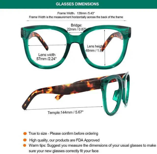 Alt view image 4 of 5 - Vooglam Dark Green Square Eyeglasses Glasses for Women with Clear Lens Vernetta OP049594-01