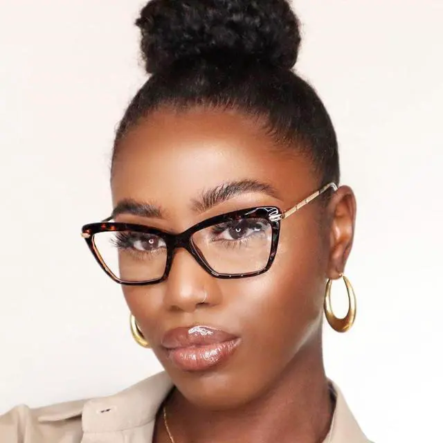 Alt view image 2 of 5 - VOOGLAM Blue Light Glasses for Women Cute Computer Office with Trending Frame Glasses Tortoise Annie VFP0270-06