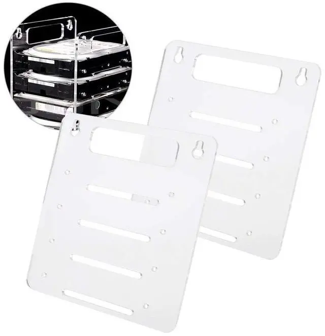 Alt view image 5 of 5 - Wendry Hard Disk Drive Rack,Universal Lightweight Clear Acrylic 4 Layer Hard Disk Drive Rack 3.5 inch HDD Cage Tray for Desktop Computer