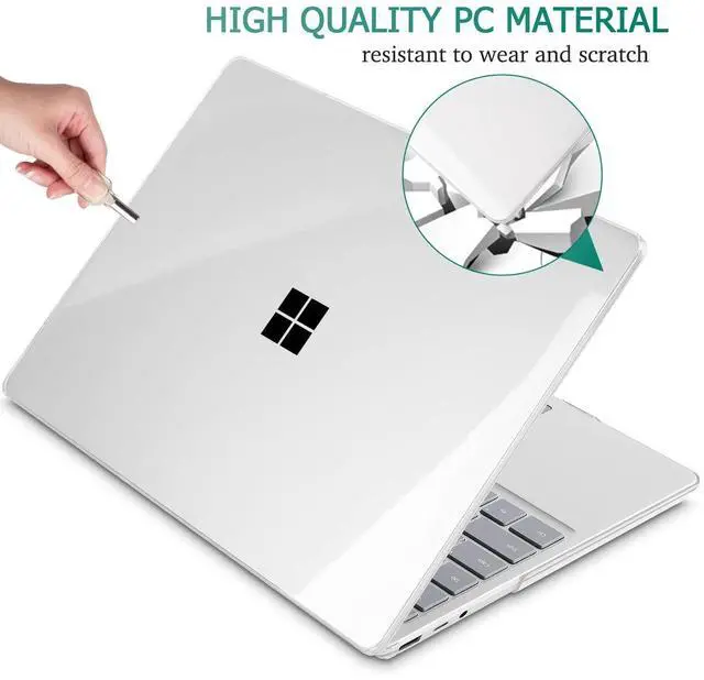 Alt view image 5 of 5 - Tuiklol Case for 12.4 Inch Microsoft Surface Laptop Go 3/2 / 1 2023-2020 Releases, Plastic Hard Shell Case with Screen Protector and Keyborad Cover +Dust Plugs Model 2013/1943,Crystal Clear