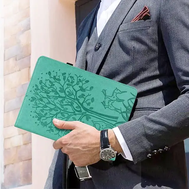 Alt view image 5 of 5 - VODEFOX Case for 6.8 Kindle Paperwhite 2021- PU Leather Folio Stand Deer Tree Cover with Elastic Band Book Cover for Kindle Paperwhite 11th Generation 2021 - Green