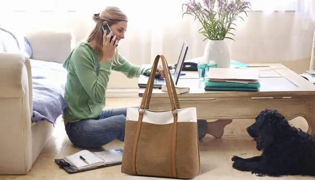 Alt view image 2 of 5 - Wxnow Womens Large Tote Bag Canvas Handbag Work Shoulder Bags Casual for Beach Travel Computer Office (C-Brown)