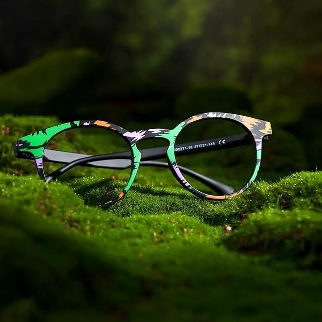 Alt view image 2 of 5 - VOOGLAM Blue Light Glasses for Women Round Gaming Glasses Anti Eyestrain Dry Eyes UV Computer Phone TV Eyewear Fashion Minnie Green GJGT000271-18 Trend