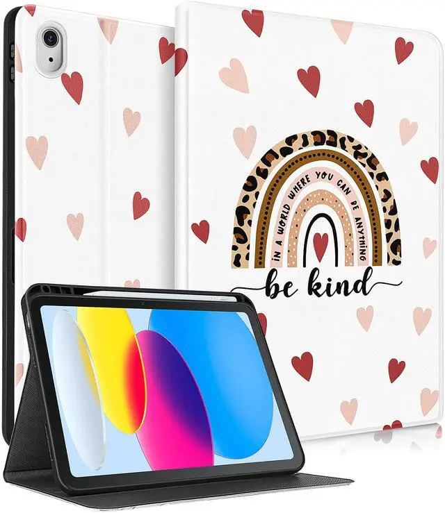 Main image of Uppuppy for iPad 10th Generation Case 10.9 Inch, for iPad 11th(A16) 2025 Girls Cute Kids Women Folio Cover Pencil Holder Boho Rainbow Aesthetic Design Girly Kawaii Teens Tablet Cases for Apple 10/11