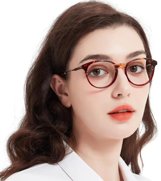Main image of WEMOOTANTS Retro Blue Light Blocking Glasses Round Eyeglasses Frame Red Tortoise