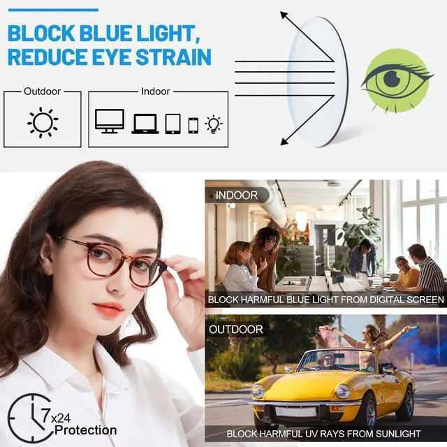 Alt view image 4 of 5 - WEMOOTANTS Retro Blue Light Blocking Glasses Round Eyeglasses Frame Red Tortoise