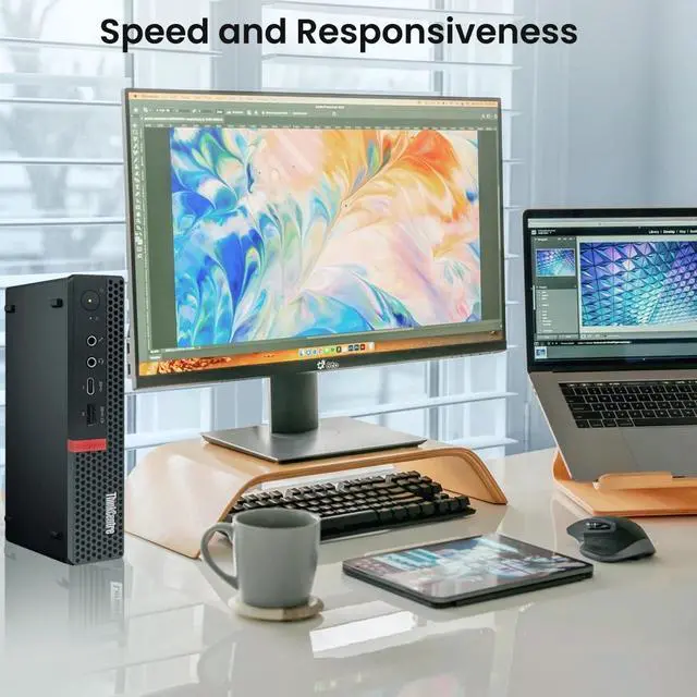 Alt view image 3 of 7 - Lenovo M920x Desktop Mini PC, Intel Core i5-8th, 8GB DDR4 RAM, 512GB SSD, WiFi, Wired Keyboard and Mouse, Intel UHD Graphics 630, Windows 11 Pro, Offices and Casual Computing, Desktop PC (Renewed)