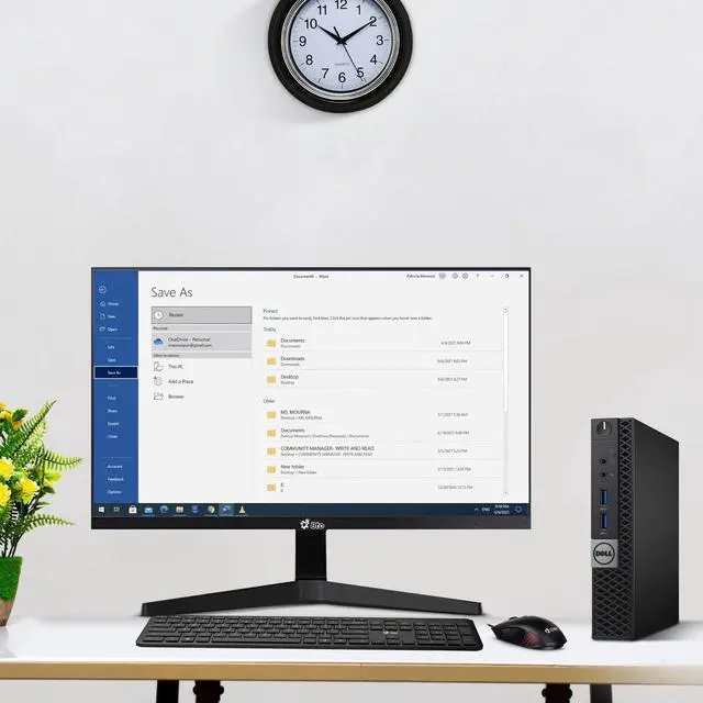 Alt view image 4 of 5 - Dell 3060 Mini Desktop PC, Intel Core i3-8100T, 16GB DDR4 RAM, 128GB SSD, Wi-Fi, Wireless Keyboard and Mouse, Intel UHD Graphics 630, Windows 11 Pro, Offices and Homes, Tiny PC(Renewed)