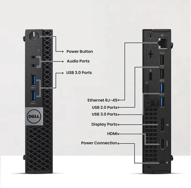 Alt view image 2 of 5 - Dell 3060 Mini Desktop PC, Intel Core i3-8100T, 16GB DDR4 RAM, 256GB SSD, Wi-Fi, Wireless Keyboard and Mouse, Intel UHD Graphics 630, Windows 11 Pro, Offices and Homes, Tiny PC(Renewed)