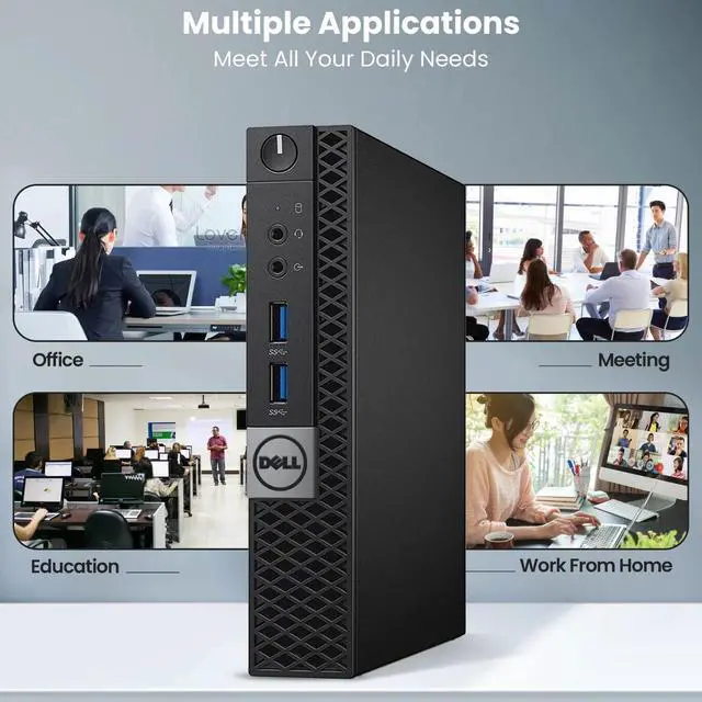Alt view image 5 of 5 - Dell 3060 Mini Desktop PC, Intel Core i3-8100T, 16GB DDR4 RAM, 256GB SSD, Wi-Fi, Wireless Keyboard and Mouse, Intel UHD Graphics 630, Windows 11 Pro, Offices and Homes, Tiny PC(Renewed)