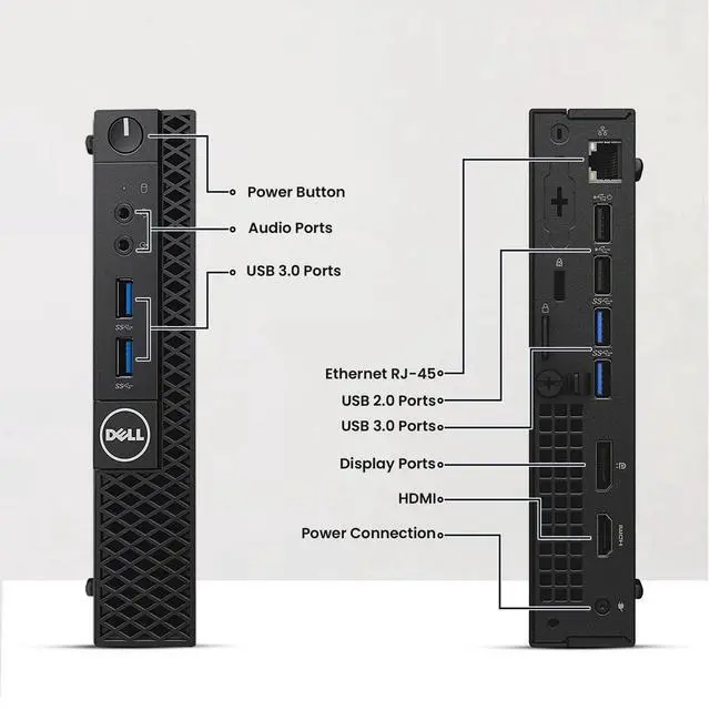 Alt view image 2 of 6 - DELL 3050 Desktop Mini PC, Intel Core i5-7500T, 8GB DDR4 RAM, 512GB SSD, Wi-Fi, Wireless Keyboard and Mouse, Intel HD Graphics 630, Windows 11 Pro, Office and Casual Meeting, Desktop PC (Renewed)