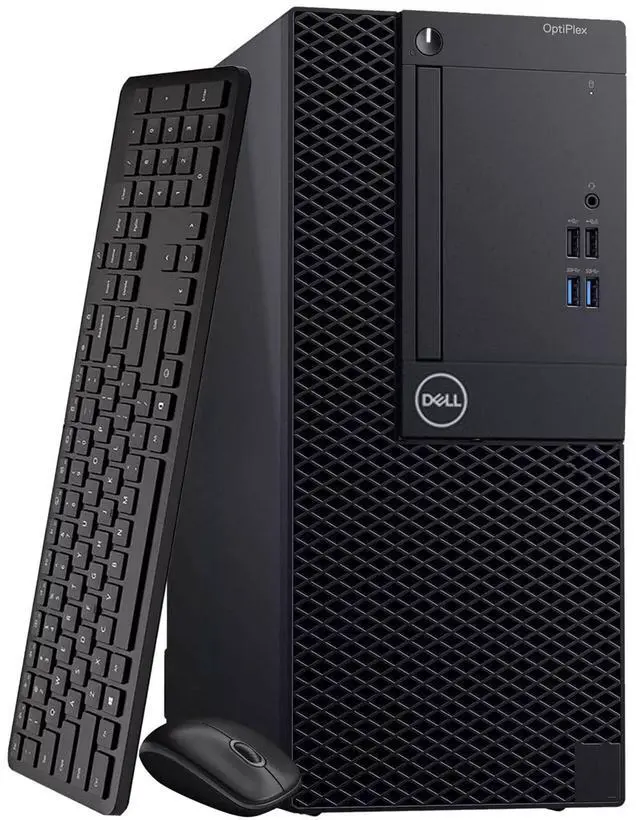Main image of Dell OptiPlex 3060 Desktop Tower | Intel Core i5-8500 | 16GB DDR4 RAM | 512GB SSD | Windows 11 Pro | Built-in Wi-Fi | Wireless Keyboard & Mouse | Intel UHD Graphics 630 | Home & Office (Refurbished)
