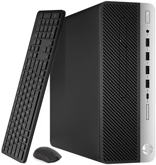 Main image of HP 600 G4 Desktop PC | Intel Core i7-8700 | 16GB DDR4 RAM | 256GB SSD + 1TB HDD | Windows 11 Pro | Built-in Wi-Fi | Wireless Keyboard & Mouse | Intel UHD Graphics 630 | Home and office (Refurbished)